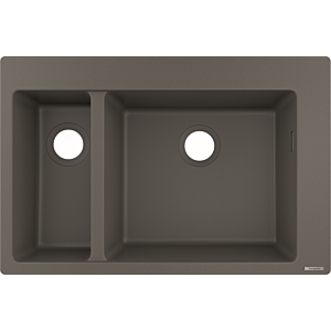 hansgrohe Einbauspüle 43315290 770 x 510 mm, 1 Haupt- und Zusatzbecken, steingrau
