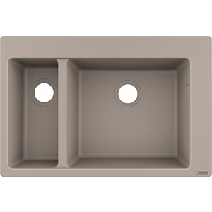 hansgrohe Einbauspüle 43315380 770 x 510 mm, 1 Haupt- und Zusatzbecken, betongrau