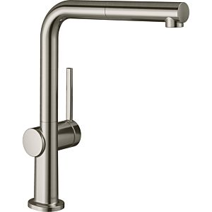 hansgrohe Talis M54 Spültischarmatur 72845800 mit Ausziehauslauf, 1jet, 4,9 l/min, Edelstahl Finish