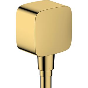 hansgrohe Fixfit wall connection 26457990 without ball joint, with backflow preventer, polished gold optic