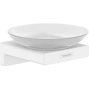 hansgrohe AddStoris soap holder 41746700 wall mounting, glass, metal, matt white