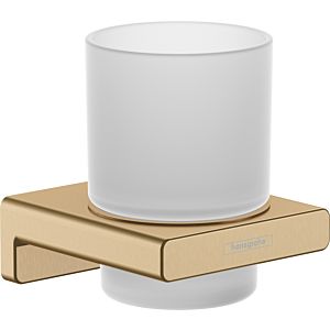 hansgrohe AddStoris Glashalter 41749140 mit Glas, Wandmontage, Metall, brushed bronze