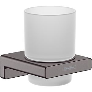 hansgrohe AddStoris Glashalter 41749340 mit Glas, Wandmontage, Metall, brushed black chrome