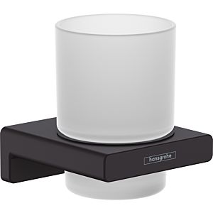 hansgrohe AddStoris Glashalter 41749670 mit Glas, Wandmontage, Metall, mattschwarz