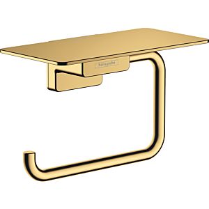 hansgrohe AddStoris Papierrollenhalter 41772990 mit Ablage, Wandmontage, Metall, polished gold optic