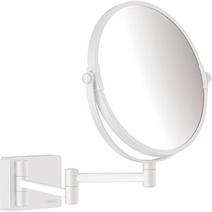 hansgrohe AddStoris shaving mirror 41791700, 1x and 3x magnification, wall-mounted, matte white