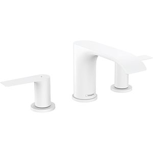 hansgrohe Vivenis Waschtisch-3-Loch-Armatur 75033700 mit Zugstangen-Ablaufgarnitur, mattweiß