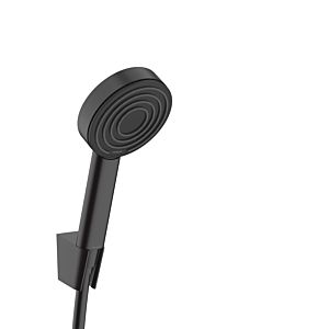 Support de douche Hansgrohe Pulsify S 24307670 105 mm, 1 jet économiseur d&#39;eau + flexible de douche 125 cm, noir mat