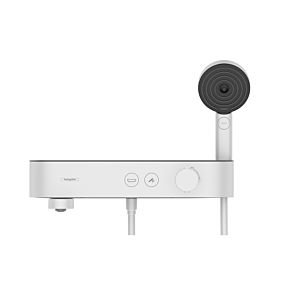 hansgrohe ShowerTablet Wannenthermostat 24340700 Aufputz, mit schwenkbaren Wannenauslauf, 2 Verbraucher, mattweiß