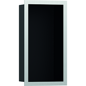 hansgrohe XtraStoris Wandnische 56095800 30x15x10cm, mit Designrahmen, mattschwarz, Edelstahl optic