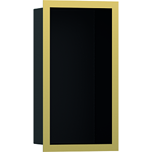 hansgrohe XtraStoris Wandnische 56095990 30x15x10cm, mit Designrahmen, mattschwarz, polished gold optic