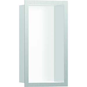 hansgrohe XtraStoris Wandnische 56096800 30x15x10cm, mit Designrahmen, mattweiß, Edelstahl optic