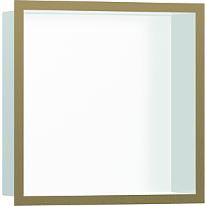 hansgrohe XtraStoris Wandnische 56099140 30x30x10cm, mit Designrahmen, mattweiß, brushed bronze