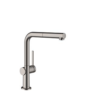 Mitigeur d&#39;évier de cuisine Hansgrohe Talis M54 72845340 avec bec extractible, 1 jet, 4,9 l/min, chrome noir brossé