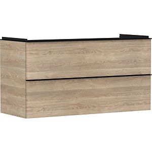 hansgrohe Xelu Q Waschtischunterschrank 54037670 1180x605x475mm, 2 Schubladen, Eiche Natur, mattschwarz