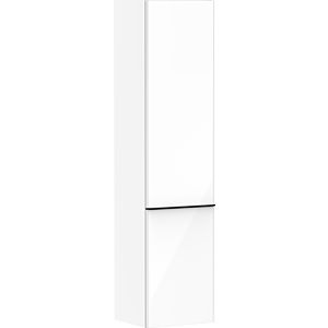 hansgrohe Xelu Q armoire haute 54139670 370x400x1650mm, charnière de porte à droite, blanc brillant, noir mat