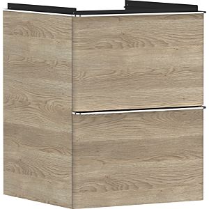 hansgrohe Xelu Q vanity unit 54021000 480x605x475mm, for hand washbasin, 2 drawers, natural oak, chrome