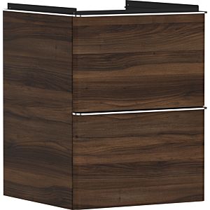 hansgrohe Xelu Q vanity unit 54022000 480x605x475mm, for hand washbasin, 2 drawers, dark walnut, chrome