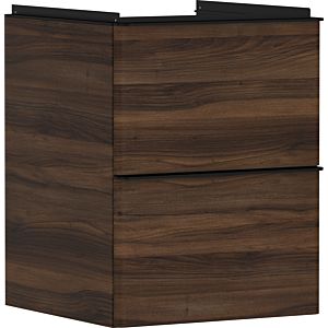 hansgrohe Xelu Q vanity unit 54022670 480x605x475mm, for hand washbasin, 2 drawers, dark walnut, matt black