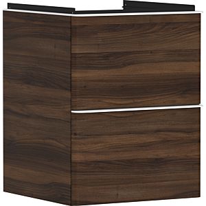 hansgrohe Xelu Q vanity unit 54022700 480x605x475mm, for hand washbasin, 2 drawers, dark walnut, matt white