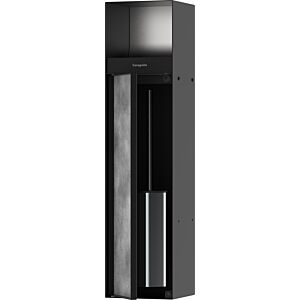 hansgrohe XtraStoris Rock porte-balais de toilette intégré 56062670 avec porte-papier, porte à carreler, noir mat