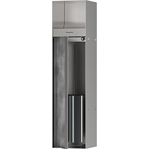 hansgrohe XtraStoris Rock Einbau-Toilettenbürstenhalter 56062800 mit Papierhalter, befliesbarer Tür, Edelstahl gebürstet