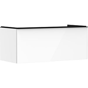 hansgrohe Xelu Q Waschtischunterschrank 54062670 1180x485x550mm, Schubkasten, weiß hochglanz, mattschwarz