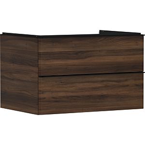 hansgrohe Xelu Q Waschtischunterschrank 54077670 780x485x550mm, 2 Schubkästen, Nussbaum dunkel, mattschwarz