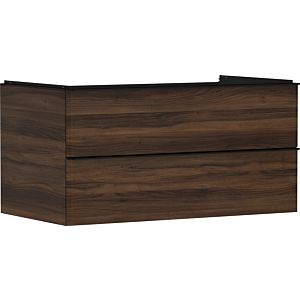 hansgrohe Xelu Q Waschtischunterschrank 54081670 980x485x550mm, 2 Schubkästen, Nussbaum dunkel, mattschwarz