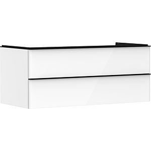 hansgrohe Xelu Q meuble sous-vasque 54082670 1180x485x550mm, 2 tiroirs, blanc brillant, noir mat