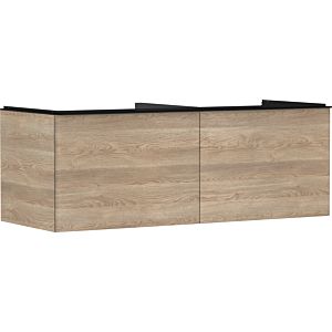 hansgrohe Xelu Q Waschtischunterschrank 54068670 1360x485x550mm, 2 Schubkästen, Eiche Natur, mattschwarz