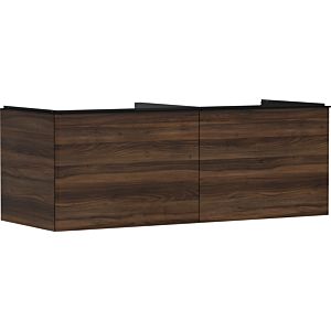 hansgrohe Xelu Q Waschtischunterschrank 54069670 1360x485x550mm, 2 Schubkästen, Nussbaum dunkel, mattschwarz