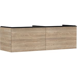 hansgrohe Xelu Q Waschtischunterschrank 54072670 1560x485x550mm, 2 Schubkästen, Eiche Natur, mattschwarz