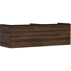 hansgrohe Xelu Q vanity unit 54073670 1560x485x550mm, 2 drawers, dark walnut, matt black