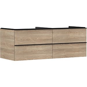 hansgrohe Xelu Q vanity unit 54088670 1360x485x550mm, 4 drawers, natural oak, matt black