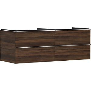 hansgrohe Xelu Q Waschtischunterschrank 54089000 1360x485x550mm, 4 Schubkästen, Nussbaum dunkel, chrom