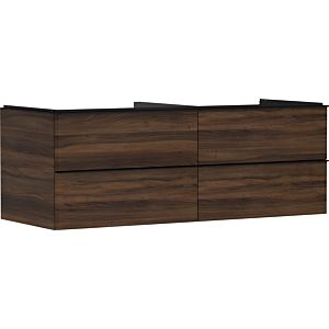 hansgrohe Xelu Q Waschtischunterschrank 54089670 1360x485x550mm, 4 Schubkästen, Nussbaum dunkel, mattschwarz