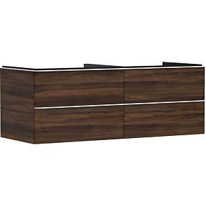 hansgrohe Xelu Q meuble sous-vasque 54089700 1360x485x550mm, 4 tiroirs, noyer foncé, blanc mat