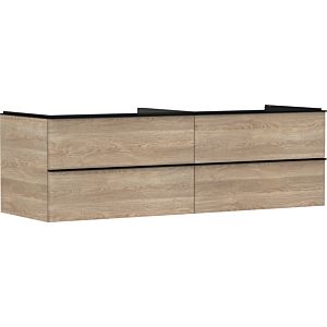hansgrohe Xelu Q vanity unit 54092670 1560x485x550mm, 4 drawers, natural oak, matt black