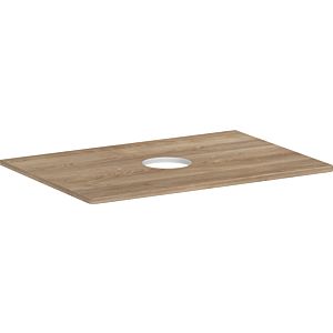 hansgrohe Xelu Q console 54113230 780 x 550 mm, découpe au milieu, vasque à poser sans trou pour robinetterie, chêne naturel