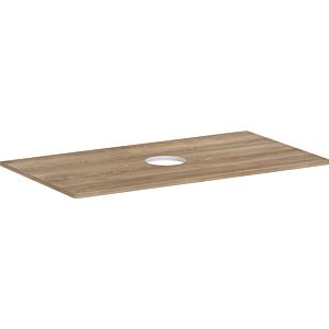 hansgrohe Xelu Q console 54114230 980 x 550 mm, cutout in the middle, countertop washbasin without tap hole, natural oak