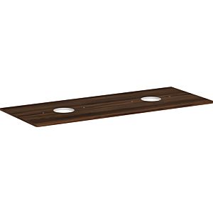 hansgrohe Xelu Q console 54118630 1360 x 550 mm, 2 cutouts, countertop washbasin without tap hole, dark walnut