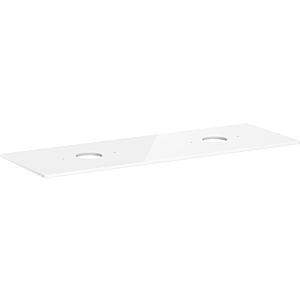 hansgrohe Xelu Q console 54119050 1560 x 550 mm, 2 découpes, vasque à poser sans trou pour robinetterie, blanc brillant
