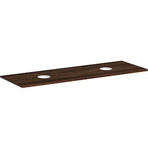 hansgrohe Xelu Q console 54119630 1560 x 550 mm, 2 cutouts, countertop washbasin without tap hole, dark walnut