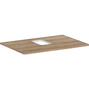 hansgrohe Xelu Q console 54120230 780 x 550 mm, découpe au milieu, vasque à poser avec trou pour robinetterie, chêne naturel