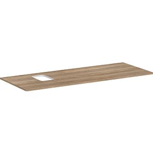 hansgrohe Xelu Q console 54123230 1360 x 550 mm, cutout on the left, countertop washbasin with tap hole, natural oak