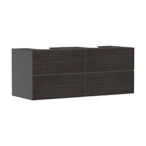 hansgrohe Xevolos E meuble sous-vasque 54198730 1370x555x550mm, 4 tiroirs, gris ardoise mat, chêne foncé