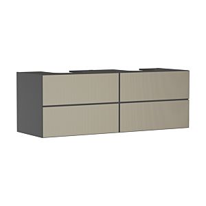 hansgrohe Xevolos E meuble sous-vasque 54201390 1570x555x550mm, 4 tiroirs, gris ardoise mat, structure bronze