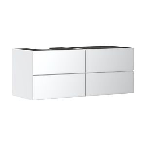 hansgrohe Xevolos E vanity unit 54236320 1370x555x550mm, 4 drawers, left, matt white, white metallic