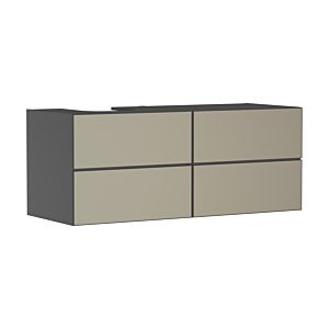 hansgrohe Xevolos E vanity unit 54238390 1370x555x550mm, 4 drawers, left, slate gray matt, bronze structure